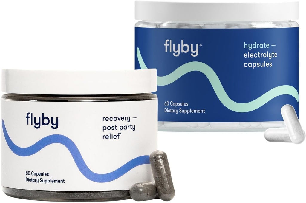 Flyby Recovery Supplement - Kaikki Hang, ilman Over!TM ja Electrolyte Recovery Capsule Bundle