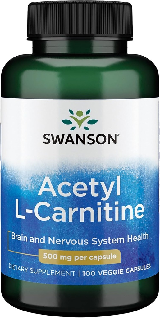 Asetyyli L-karnitiini 500 mg 100 Caps by Swanson Premium