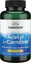Asetyyli L-karnitiini 500 mg 100 Caps by Swanson Premium