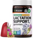 BIO KRAUTER Imetys Tuki Gummies - 60 purukumia - Luonnollinen imetys täydentää - Vuohet Rue, Sarviapila, Milk Thistle Otteita - Vegaani imetys täydentää