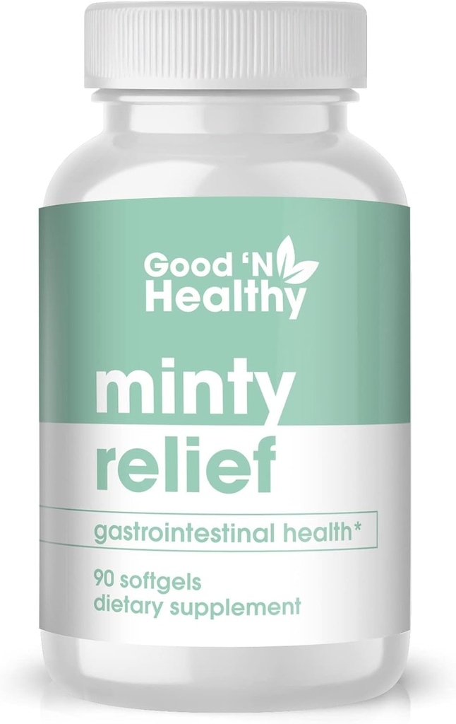 Bra "N Hälsosam Minty Relief Peppermint Oil Softgels, Supplement för naturlig Digestive Comfort, 3 månaders leverans
