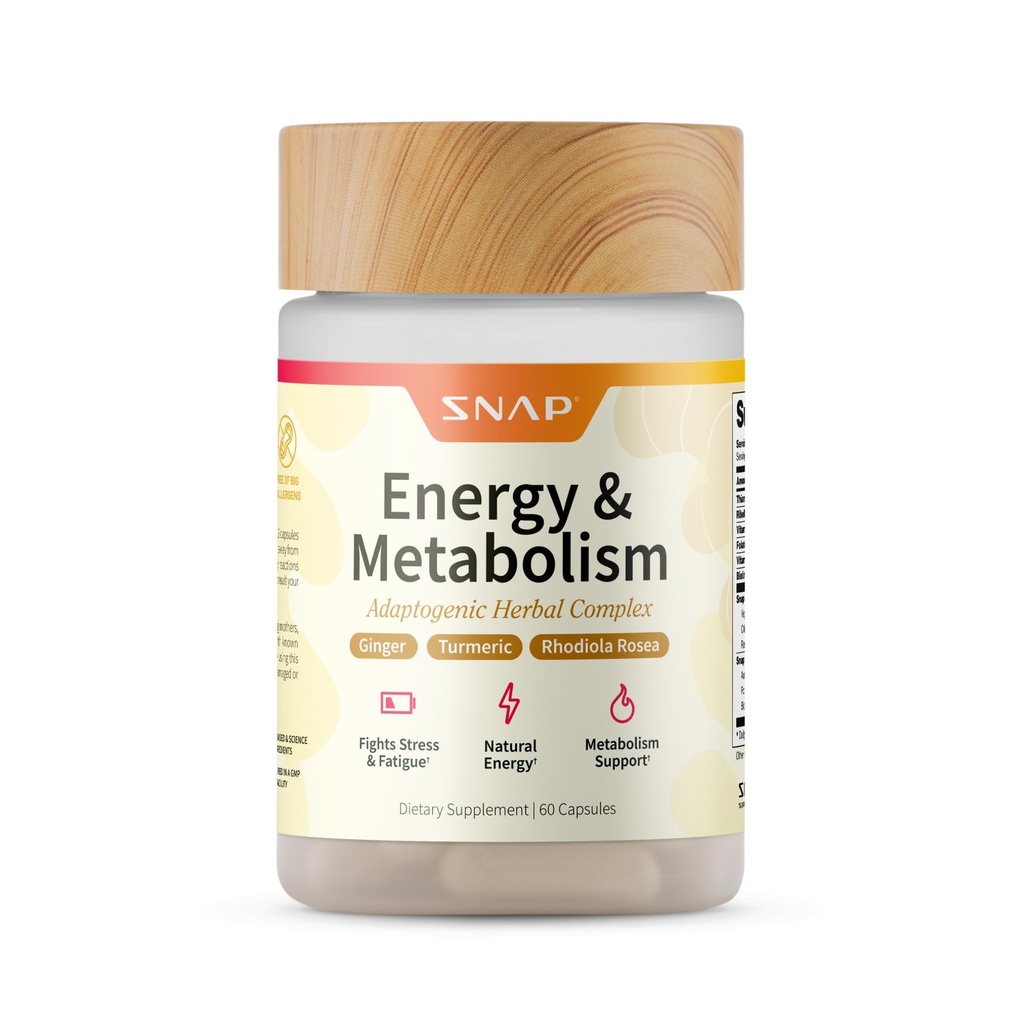 Napsauta lisäravinteet Energy & Metabolia Herbal Complex väsymys, stressiä lievittävä, energia Booster & Parempi mieliala, energia pillereitä naisille ja miehille, 60 kapselia (30 tarjoilua, 1 kuukausi tarjonta)