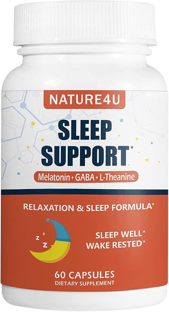 3 potilaalla 1 unilääkettä aikuisille Extra Strength, laajenna vapautta Melatoniini 5 mg, L Theanine 250 mg, GABA 250 mg, rentoutuminen ja unilääke, 60 kapselia