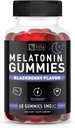 Melatoniini Musta Marja Gummies 5mg, Yöllä uni tuki purtava lisäravinteet 60