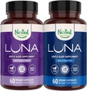 Nested Naturals Luna Sleep Aid Bundle | Luna & Luna Melatonin-Free Sleeping Pills med naturliga ingredienser Melatonin, Valarien och mer (120 greve)
