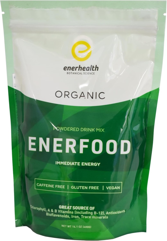 Botanik Enerfood Powdered Drink Mix - Blandning av 20 organiska Superfoods Rich i klorofyll, vitaminer, antioxidanter, bioflavonoider, järn och mineraler för Detox, energi, Wellness - 14.1 oz