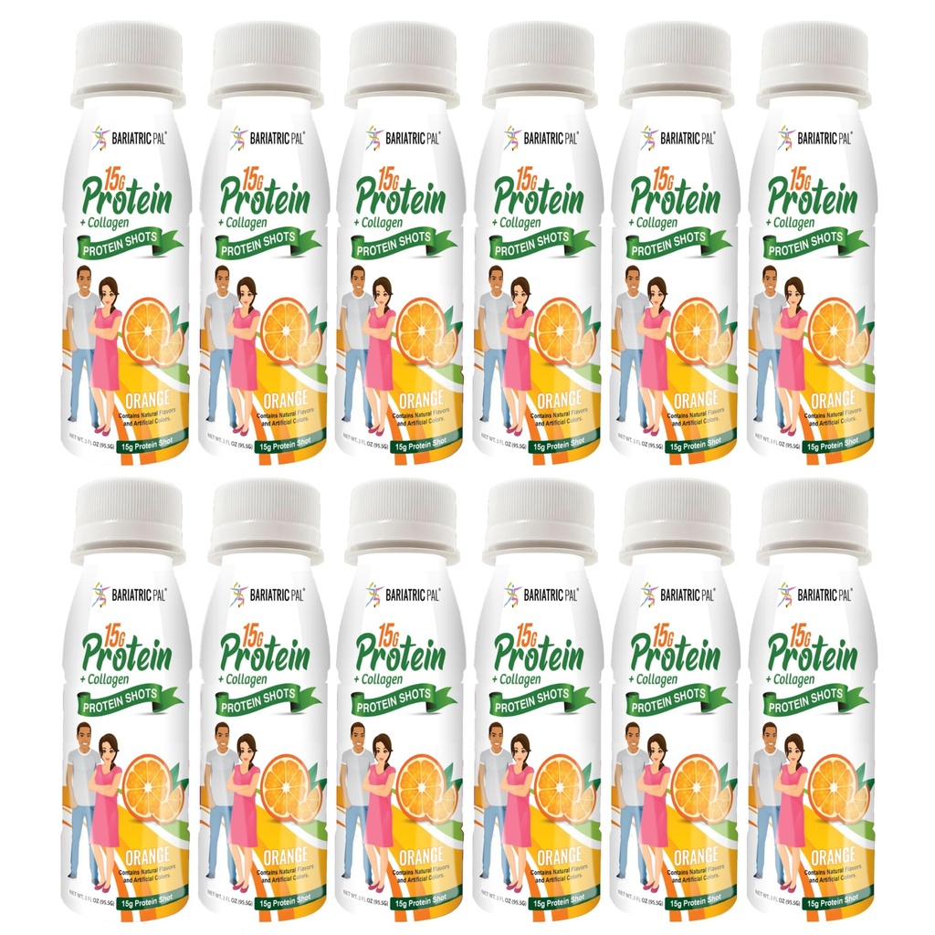 BariatricPal 15g Valmiina juomaan Whey Protein & Collagen Shots - Orange (12 pullot)
