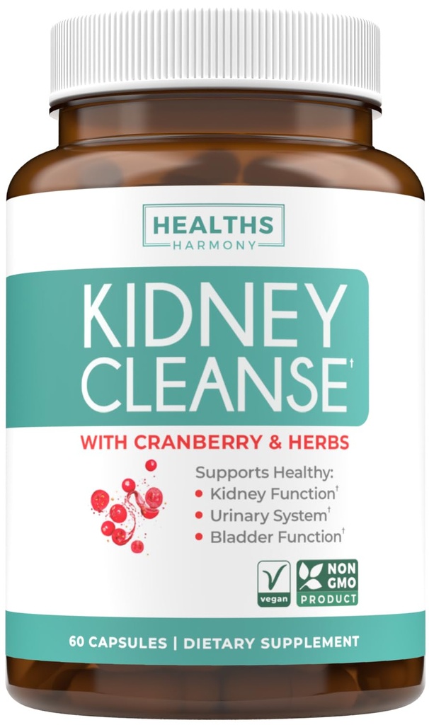 Munuaisten puhdistus Detox (ei-GMO) Tuki Terve virtsan Tract- Tehokas VitaCran Cran Cranberry Extract & Yrtit Terve munuaistuki täydentää - 60 kasvissyöjä kapselit (ei pillereitä)