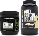 NutraBio Creatiini Monohydraatti, Mautonta, 150g ja Whey Protein Isolate, Alpine Vanilla, täydennysosa Bundle - Lihasenergia, Lean lihasten kasvu, elpyminen, ja vahvuus