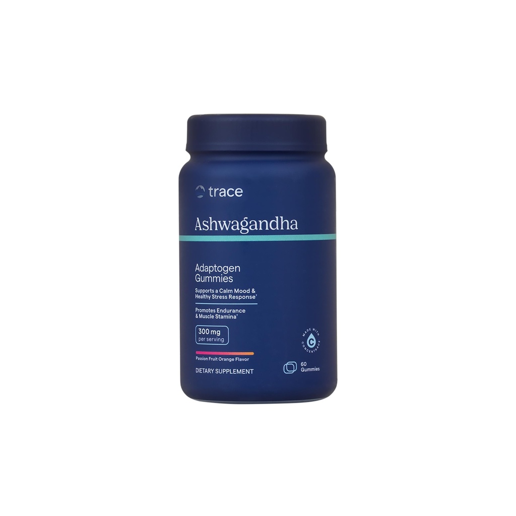 Trace Minerals Ashwagandha - Ashwagandha Gummies tukea terveen mielen - Calming Supplement - Better Sleep - Immuunijärjestelmän ja energian tuki - Passion Fruit Orange - 60 Count (30 Servings)