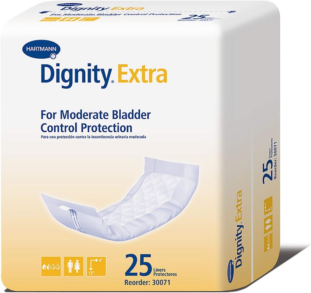 Arvokkuus Extra inkontinenssi Lineer miesten ja naisten - rakko vuotaa tassut, kohtalainen absorbency - yhden koon sopii eniten, 4 x 12 in, 25 Count, 1 Pack