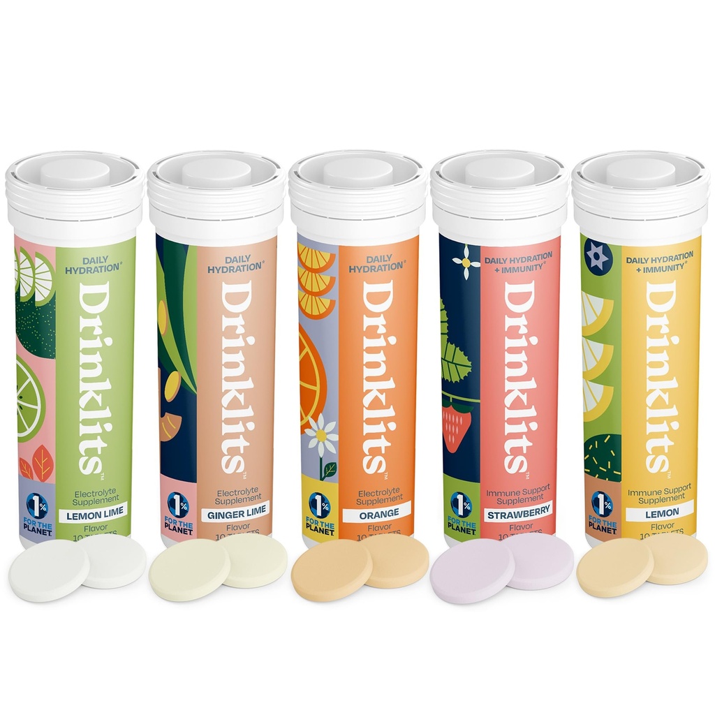 Drinklits Daily Hydration + Immuno Support (5) Flavor Combo Pack 