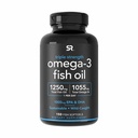 Urheilu Tutkimus Triple Strength Omega 3 Fish Oil - Burpless Fish Oil Supplement w/EPA & DHA Rasvahapot Wild Caught Fish - Heart, aivot ja immuuni tuki miehille ja naisille - 1250 mg, 150 ist
