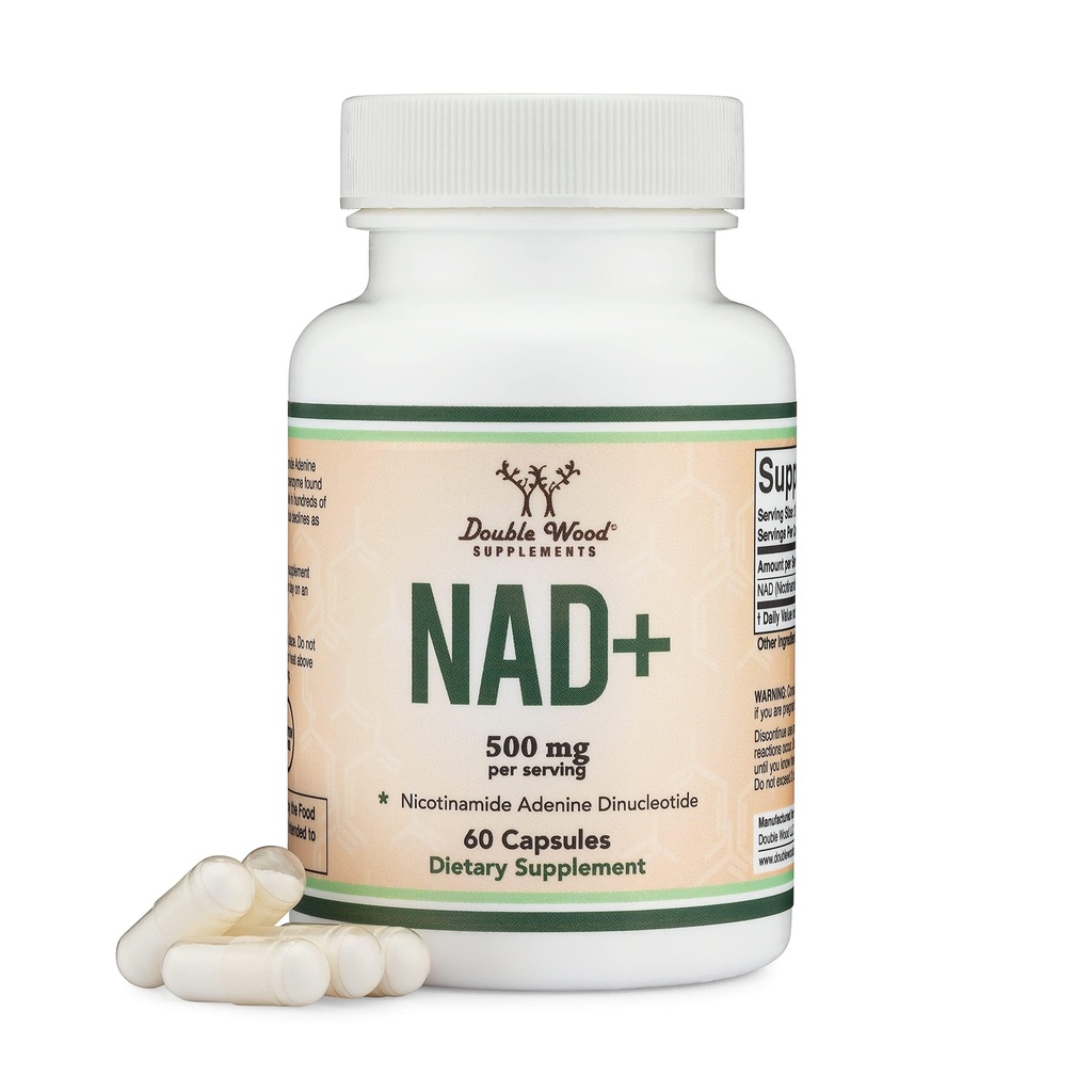 Dubbelträtillskott NAD Anti Aging & Cell Regeneration | 500mg av 95% Ren NAD + Per Servering, 30 dagars leverans | Liknande Nikotinamid Riboside | Tredje part Testad, Vegan Safe, Non-GMO