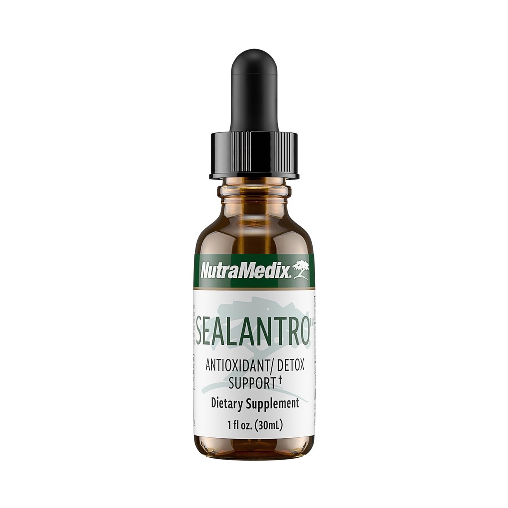 NutraMediax Sealantro - Body Detox Drops & Antioksidantteja täydennysosa - klorella, Pacific Cold-Water Red Seaweed & Cilantro Extract - Herbal Detox Formula (1oz)