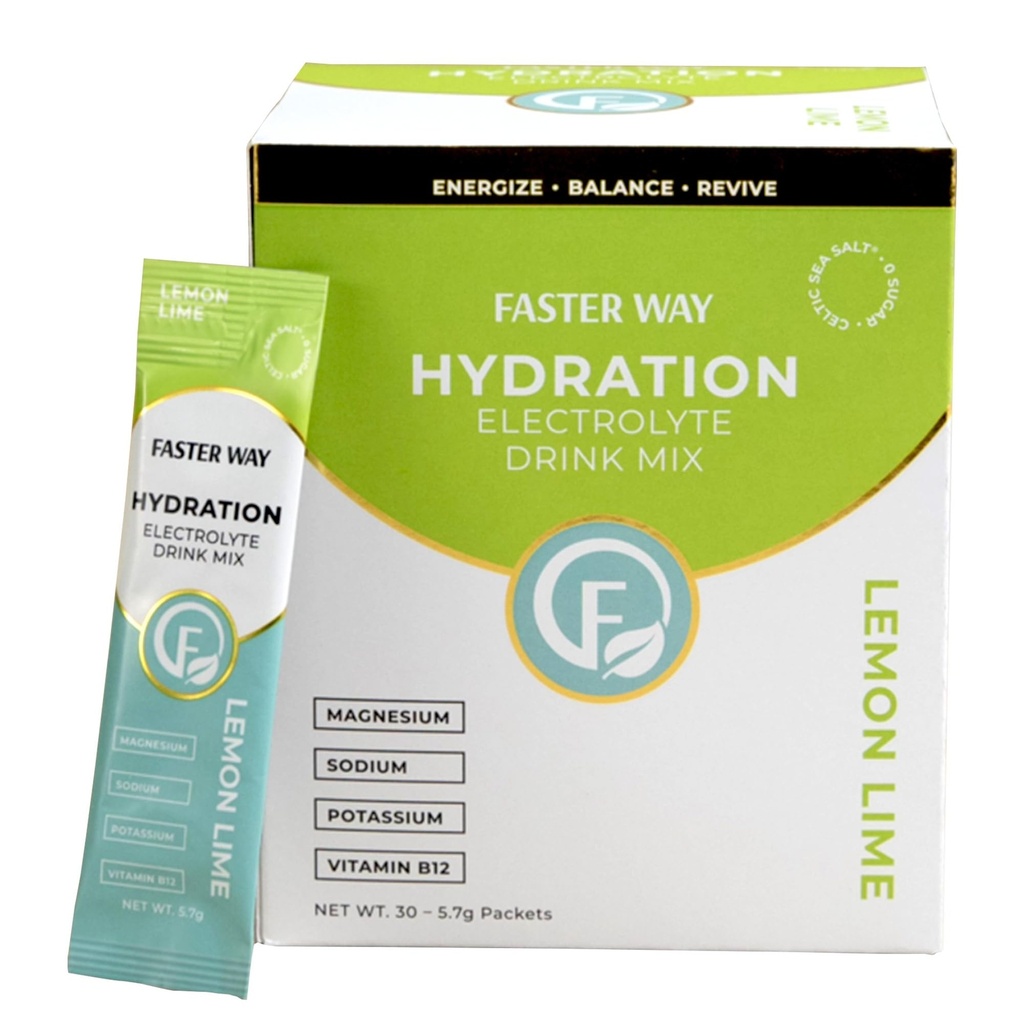 Nopeampi tapa - Hydraation - Electrolyte Drink Mix - Kanssa Apple Sider Viinietikka, Koliini, Probiootit & Natural B Vitamiinit - Energize & Revive - Jauhepakkaukset - Zero Sugars - Gluten Free - Sitruunalimetti -30 Pack
