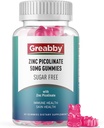 Sinkki Gummies - Sinkkipikolinaatti 50 mg, sokeriton, erittäin imeytyvä Sinkkipikolinaatti täydentää lapsille ja aikuisille, tukea kasvua, immuunitoiminto, ihon terveys, 60 Gummies