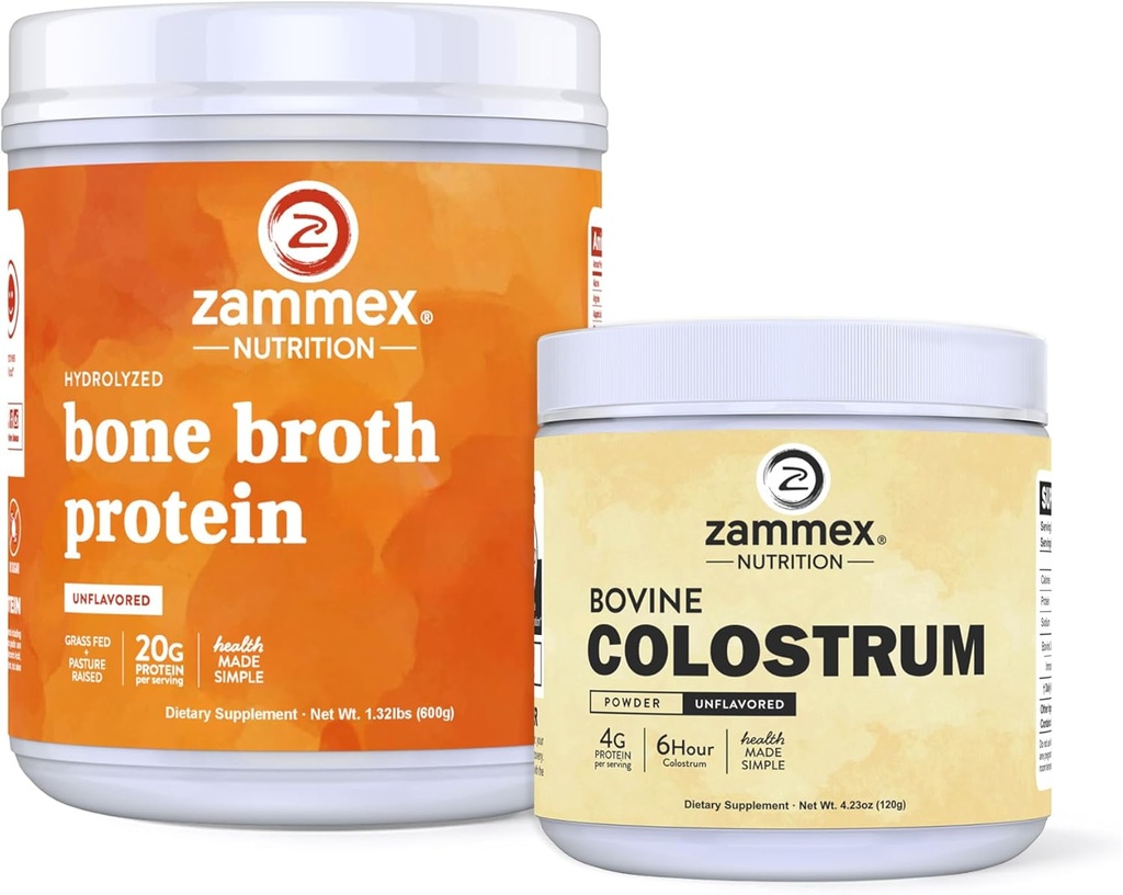 Zammex Bone Broth Protein Powder + naudan kolostrum Powder
