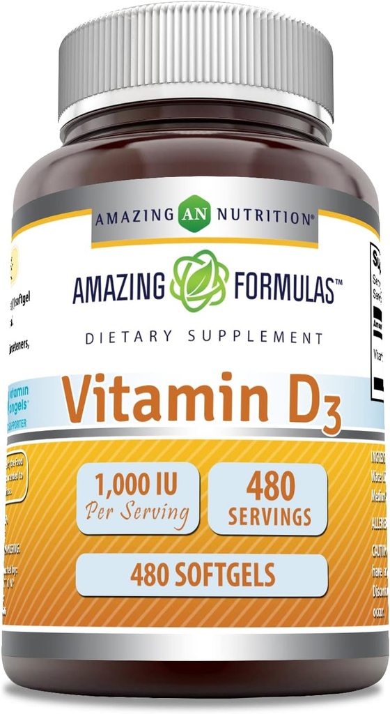 Amazing Formula D3 1000 IU Softgels Supplement ...