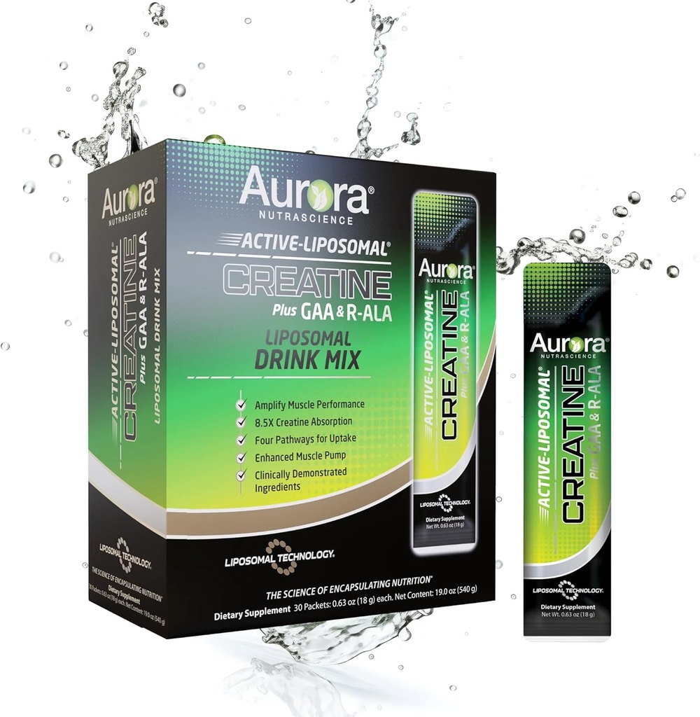 Aurora Nutrascience Active Liposomal®, Creatine Plus GAA & R-ALA, 30 pakkausta, 0,63 oz (18 g)