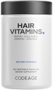 Koodaus Hiusvitamiinit 10000 mikrog Biotiini, Keratin, Collagen, A-vitamiini, B12, C, D3, E, Sinkki, Turmeeric, Probiootit, Entsyymit, Inositol - hiustenhoito tuki - Terveet hiuslisä pillereitä - 120 kapselia