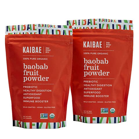 Premium Organic Baobab Powder I Prebiootti Gut Health, Väliaikainen Fasting, Kosteus, C-vitamiini, polyfenolit, Minerals .