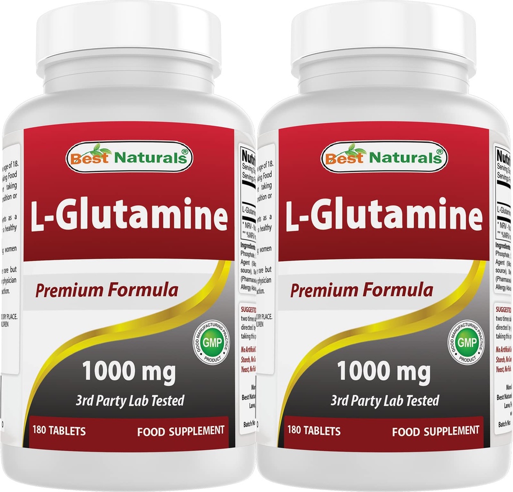 Bästa Naturals L-Glutamin 1000 mg 180 tabletter (180 greve av 2)