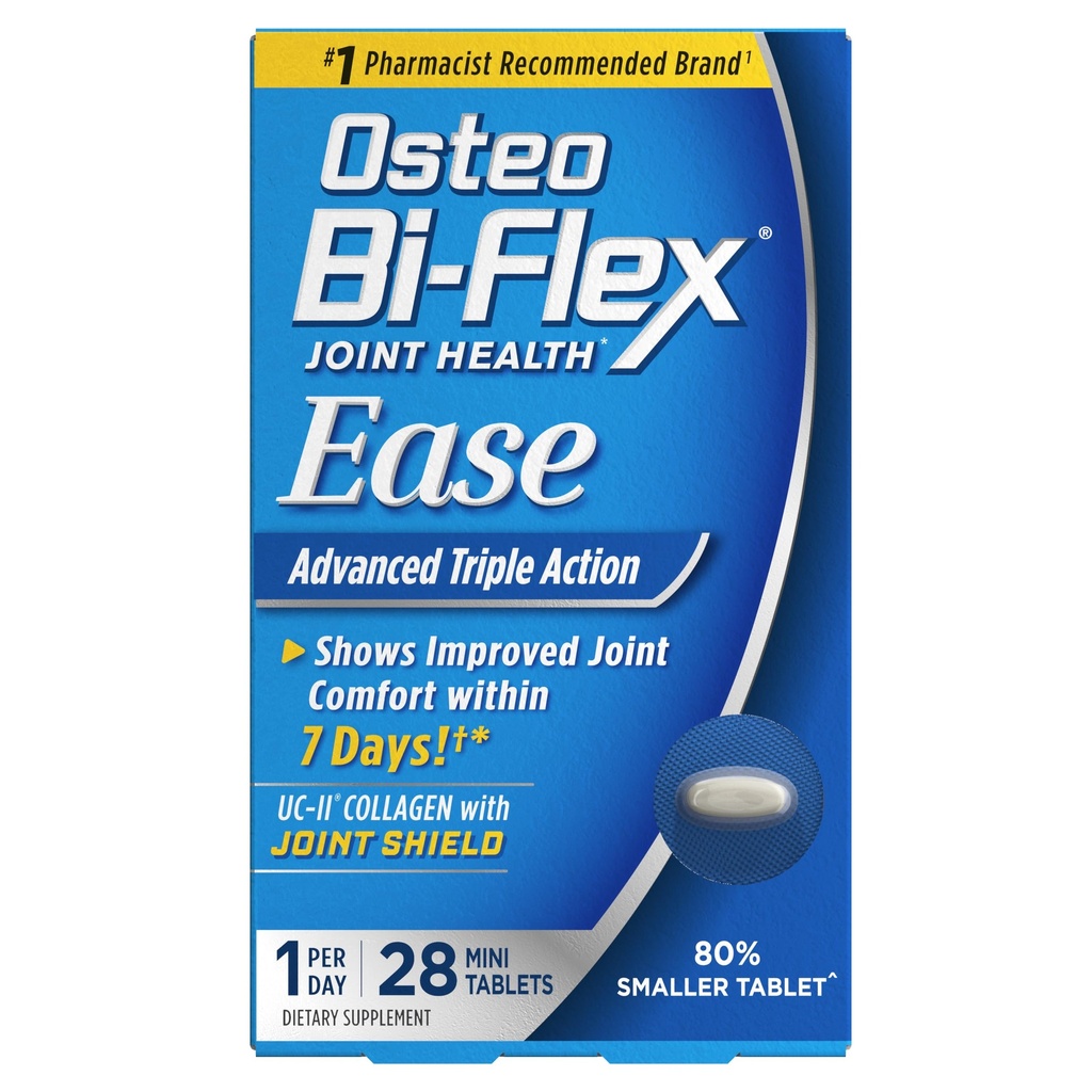 Osteo Bi-Flex Ease Advanced Triple Action D-vitamiini Joint täydentää, Mini-pöydät, 28