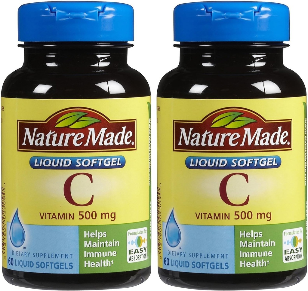 Luonto valmistettu C-vitamiini 500 Mg Softgels, 60 Count - pakkaus 2