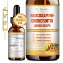 Glukosamin Chondroitin MSM Liquid Drops FSA-HSA - Joint Support Supplement för rörlighet, flexibilitet och ben Chondroitin Sulfate Supplement Turmeric, Quercetin, Bromelain, MSM Oil 2 FL.OZ