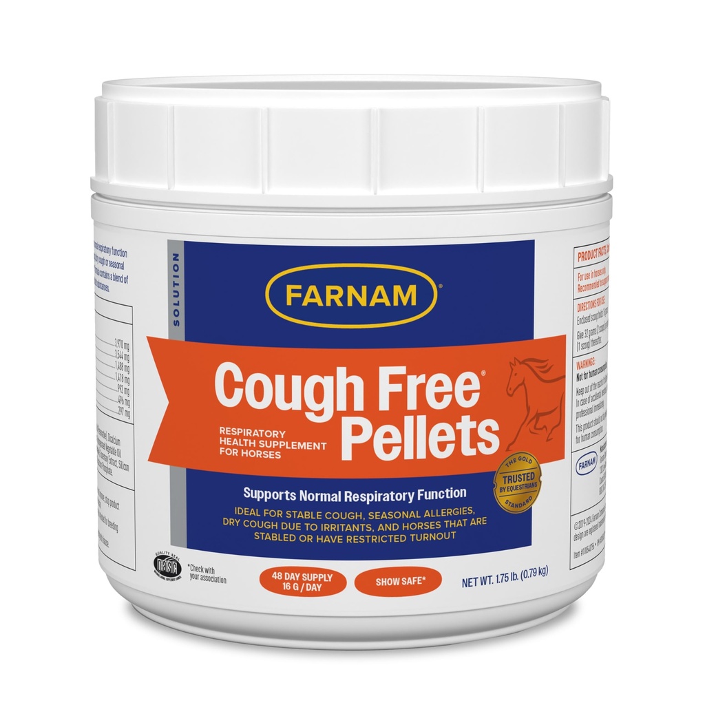Farnam Yskä Ilmainen Pellet hengitysteiden terveys täydentää hevosille, tarjoaa hengitysteiden tukea hevosille kausittain allergies tai Stable Cough, 1,75 lb., 48 päivän tarjonta