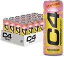 Cellucor C4 Performance Energy Drink | STARBURST Strawberry | Zero Sugar Carbonated Preworkout Energy | 200mg Koffein med Beta Alanine | 12 Fl Oz (24 Pack)