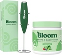 Bloom Nutrition Superfood Greens Powder, Digestive Enzymes med Probiotika och Prebiotika, Gut Health, Bloating Relief, Original + Milk Frother High Powered Hand Mixer