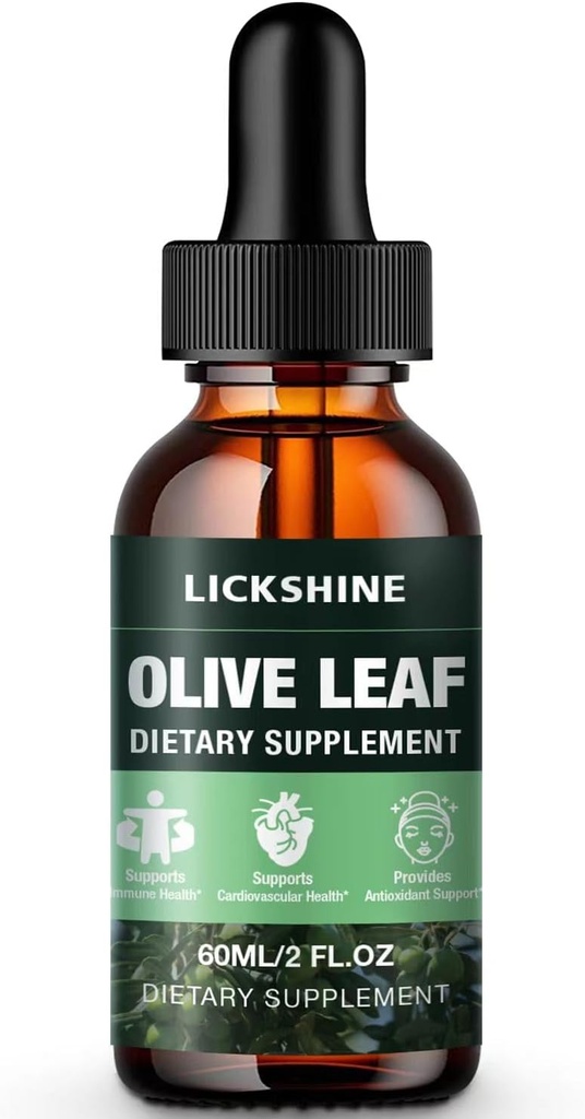 1 Pack 1000MG Olive Leaf Liquid Extract - Organic Olive Leaf Drops Supplement Tincture Better Absorption - Immuuni- ja sydäntuki Gluteeniton, ei-GMO, Vegan, 2 Fl Oz