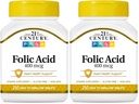 21st Century Folic Acid 400 mikrog tabletti, 250 luku (pakkaus 2)