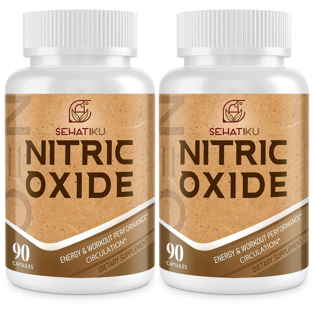 Nitric Oxide Supplement, Nitric Oxide Booster & 6-i-1 Phytonutrient Blend för hjärta, flöde, immun - 90 kapslar (2 flaska)