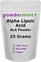 Alpha Lipoic Acid Powder (RS-ALA, Pure ALA) (Multiple Sizes) Antioxidant (ALA Powder) Scoop Inkluderad