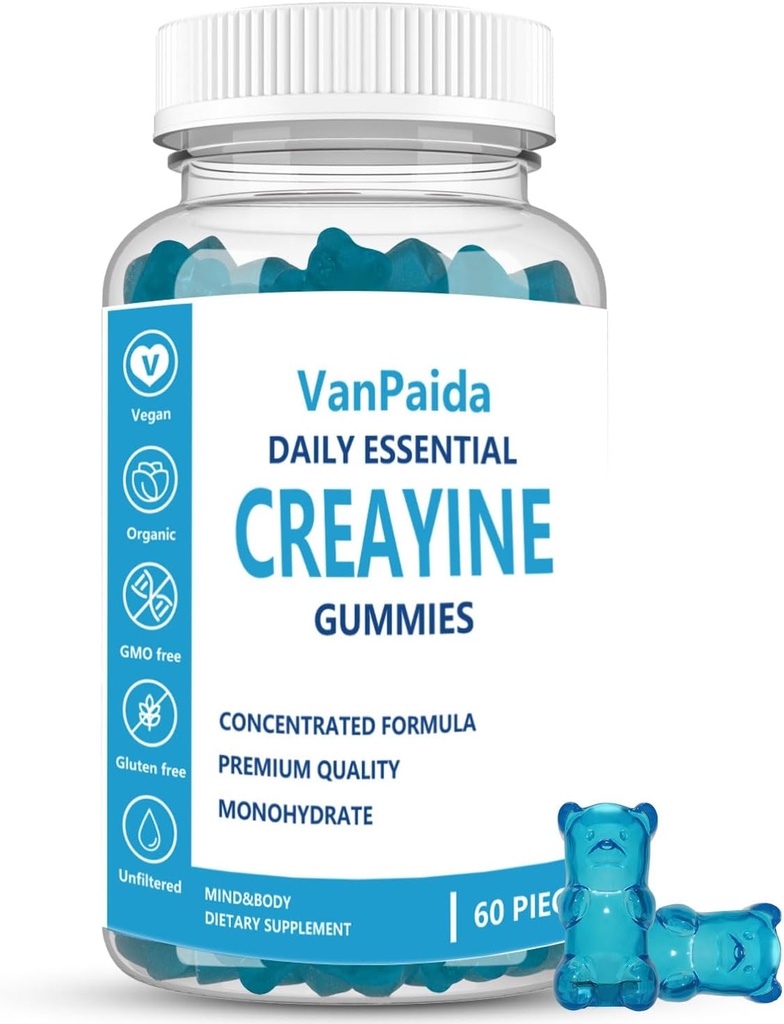 Kreatiini Gummies Monohydraatti, purutabletti Monohydraatti, lihasten Boost, Energy Boost, Pre-Workout täydentää, tehostettu Bursts, Vegaani, lihasten kasvu tuki, Recovery & Performance, Gluteenittomat