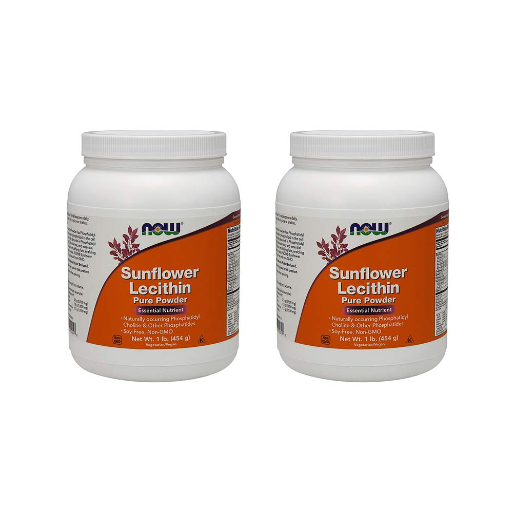 Now Foods Now Foods, (2 Pack) Auringonkukkalesitiini, puhdas jauhe, 1 lb (454 g)