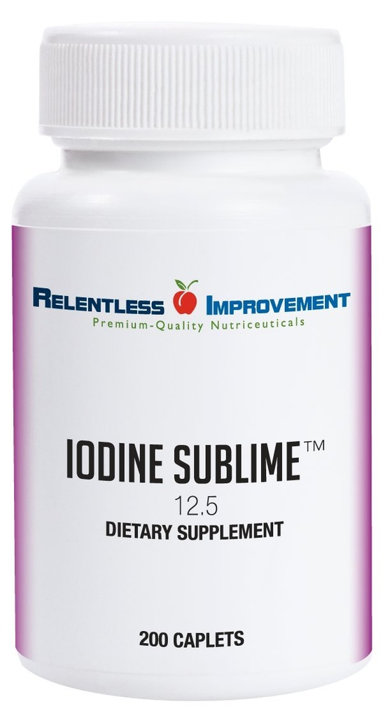 Iodine Sublime® 12,5 mg 200 hög-Bioavailable Caplets med kaliumjodid för sköldkörtel & Metabolism Support Jämför med Iodoral 12,5