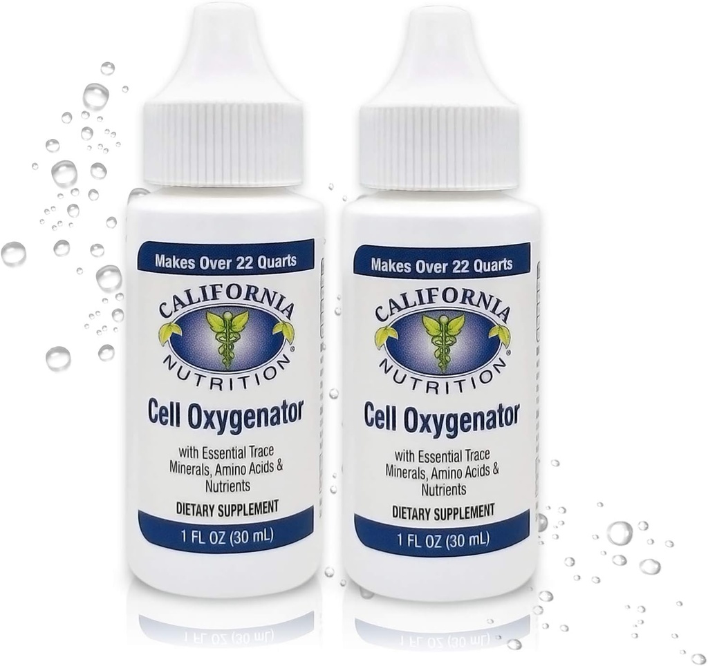 Cell Oxygenator 1 Fl Oz pullo (Pack of 2), nestemäinen happi tipat Daily Nutritional Supplement for Greater Immune System, Trace Minerals ja Aminohapot urheilijoille Sport