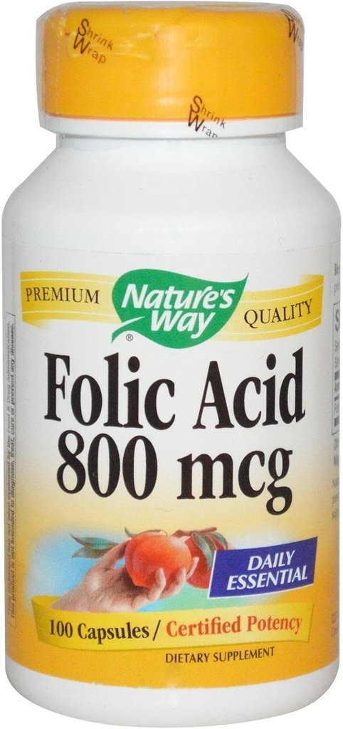 Naturens Way Folic Acid 800mcg 100 kapslar (Pack of 2)