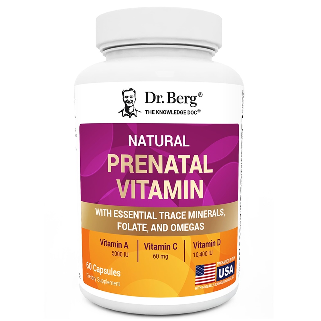 Tri Berg luonnollinen prenataalinen vitamiinit naisille (raskaana & hoito) - prenataali vitamiineja folaatti, vitamiinit, mineraalit, Omegas, &11 Tehokas Superfoods - Naisten prenataalinen monivitamiini - 60 kapselia