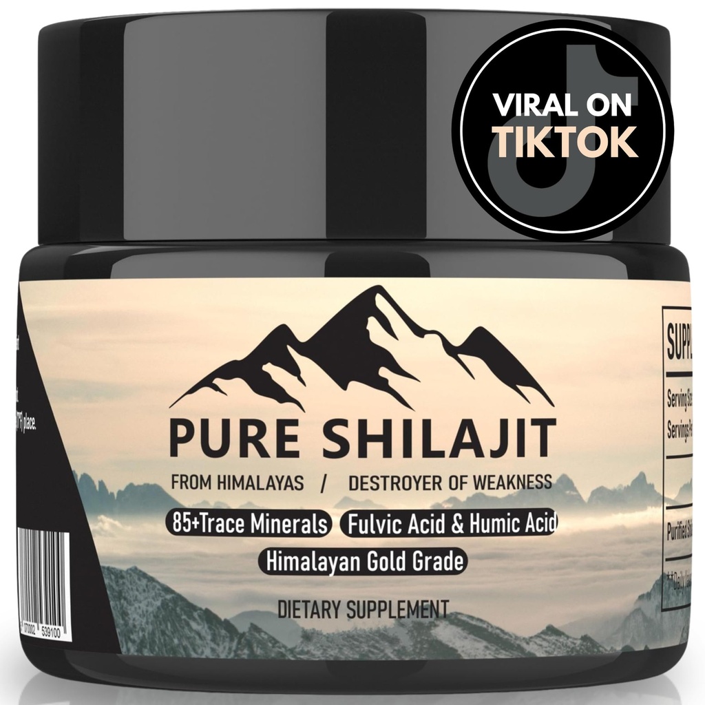 Himalajan Hartsi miehille ja naisille, Organic Natural Supplement 85+ Trace Minerals + Humiraid, High Potency Tarjoaa energiaa, voimaa ja vastustuskykyä (30g Uusi)