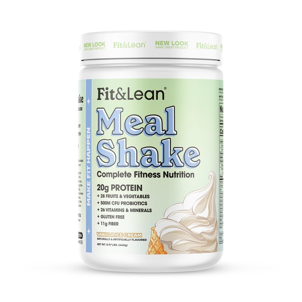 Fit & Lean Meal Shake, Fat Burning Aterian korvaus, proteiini, kuitu, Probiootit, Vanilja, 1lb, 10 tarjoilua per kontti