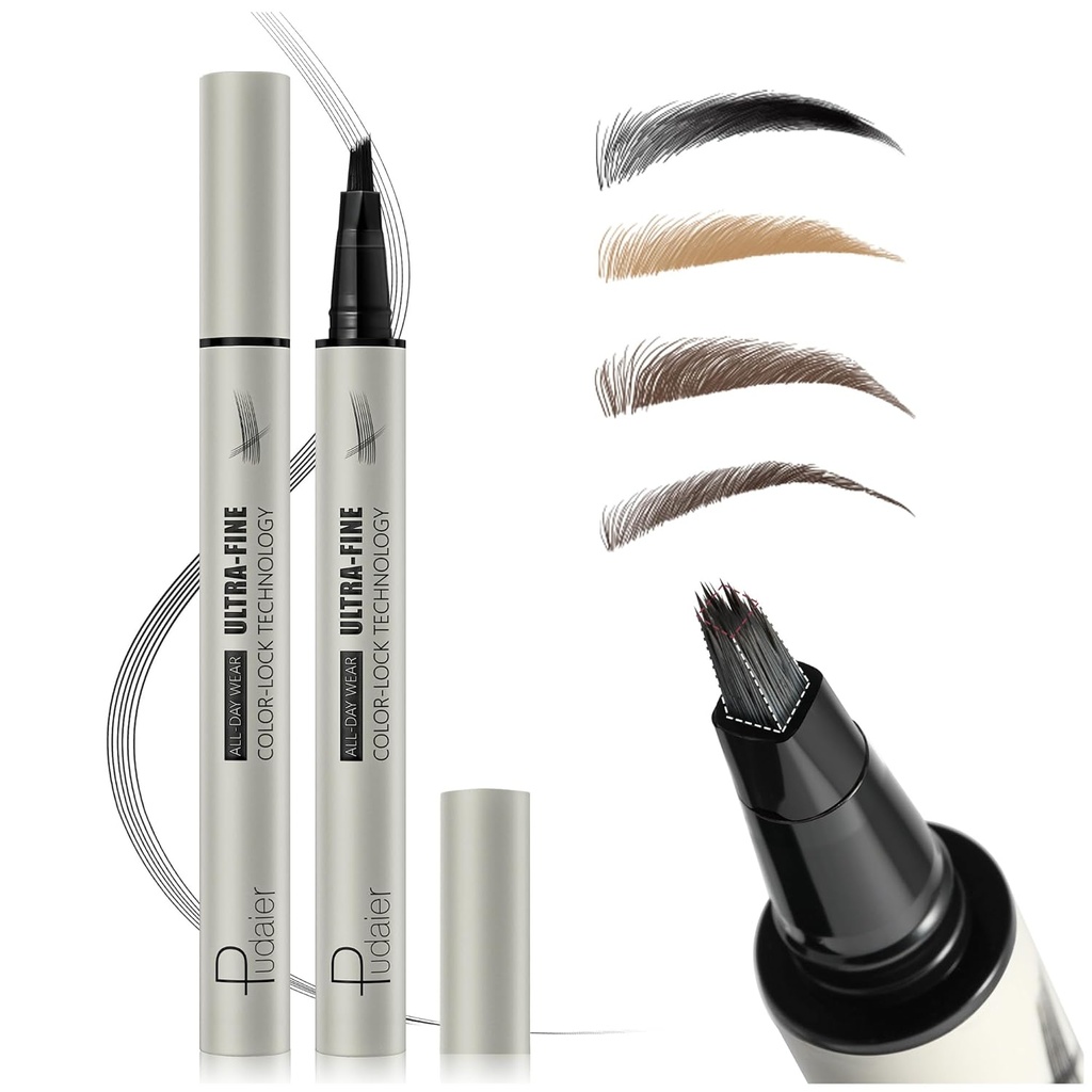 Microblading Kulmakarvakynä, Liquid Magical Multi-Tip kulmakarva Kynät naisille, vedenpitävä kulmakarvakynä luonnollinen kulmakarva, pitkä kestävä kulmakarva värjäys hiukset Kuten Strokes Selaa meikkikynä