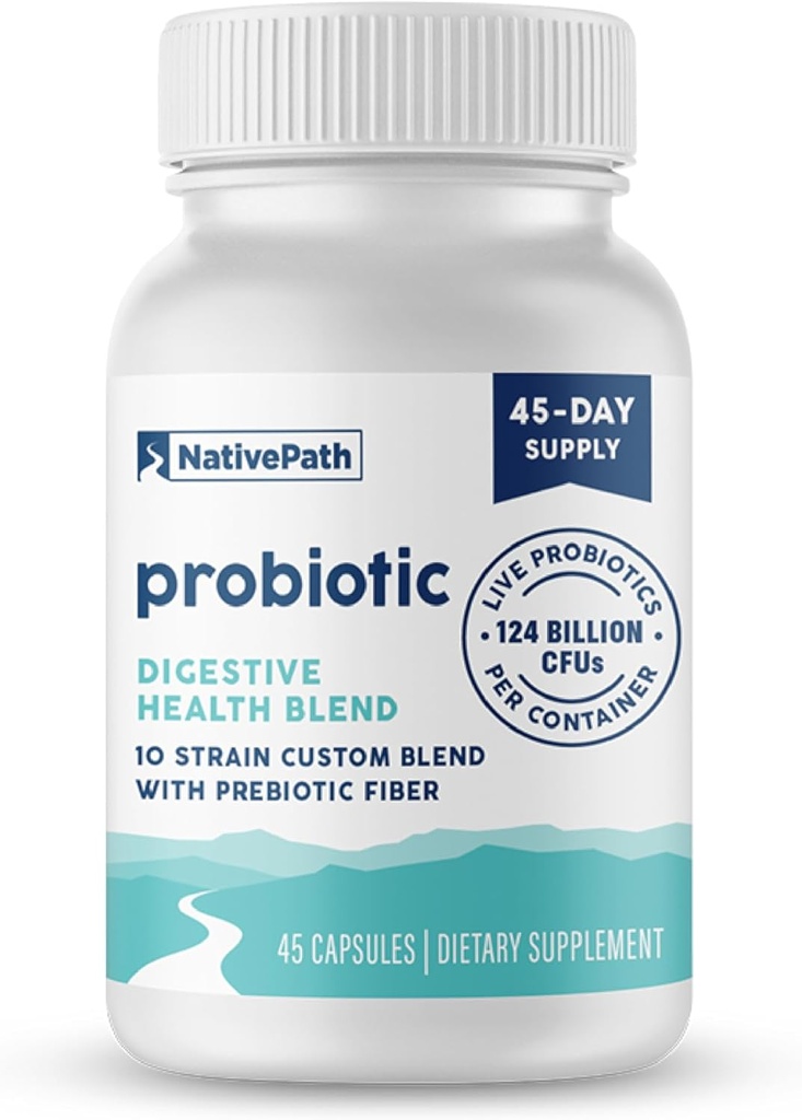 NativePath Daily Probiotic, 10-Strain Custom Blend Probiotics Supplement för män och kvinnor, 82 miljarder CFUs - 45 Count