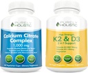 Puhtaasti kokonaisvaltainen kalsiumsitriittikompleksi 1000 mg + D3 125 mcg K2 MK7 90 mcg - 365 Vegaanikapselit + 150 Kasvissyöjän kapselit Bundle - Valmistettu USA