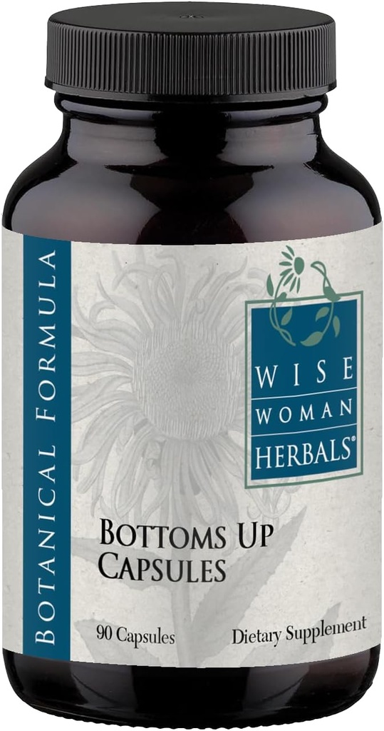 Wise Woman Herbals Bottoms Up Capsules, Herbal Venous Support for Healthy Circulation, Vein Integrity och Occasional Swelling, Non-GMO, Additive-Free Formel, 90 Veg Caps