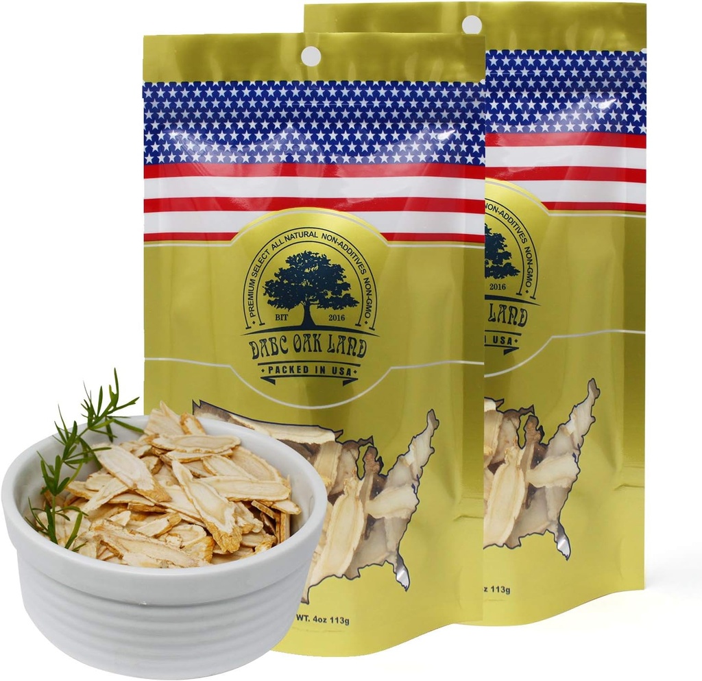 2 Bags American Ginseng Slices från Wisconsin, DOL American Wisconsin Ginseng Slices Root for Tea, Energy for Men Women Health Boosts Immunity, Gluten Free, Lång Strip 2 Bags of 4OZ, 8OZ